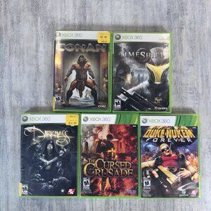 XBOX 360 Video Game Lot Bundle 5 Games CIB VGC Conan Nukem Cursed Darkness Time